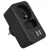 LTC Tinklo skirstytuvas: 1 apvalus lizdas su įž. + 1 plokščias lizdas + 2x USB + 2x USB-C 3,1A juodas