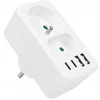 LTC Tinklo skirstytuvas: 1 apvalus lizdas su įž. + 1 plokščias lizdas + 2x USB + 2x USB-C, 3,1A, baltas