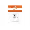 LTC Tinklo skirstytuvas su naktine lempute: 1 apvalus lizdas su įžeminimu + 1 plokščias lizdas + 1x USB + 1x USB-C, Balta 3A