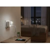 LTC Tinklo skirstytuvas su naktine lempute: 1 apvalus lizdas su įžeminimu + 1 plokščias lizdas + 1x USB + 1x USB-C, Balta 3A