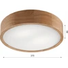 Lubinis šviestuvas Lampa sufitowa Lamkur Plafon drewniany dębowy LED 2-punktowy apvalus 38cm