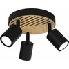 Luminex lubinis šviestuvas Luminex Terra 9961 taškinis lubinis šviestuvas 3x8W GU10 juoda/medinė