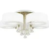 Mdeco Glamour lubinis šviestuvas DRS8006/521QG lubinis šviestuvas MDECO lubinis šviestuvas su gaubtu baltu žalvariu su grandinėlėmis