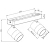 Lubinis šviestuvas Light Prestige Anillo LP-770/2W BK juostinis lubinis šviestuvas, 2x50W GU10, juodas/auksinis