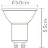 Lucide LED lemputė 49006/05/30 Lucide GU10 5W 3000K 320lm reguliuojamo ryškumo juoda