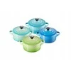 Lumarko Le Creuset keramikos rinkinys (4 maži puodai, 10x5 cm), vandenyno spalvos
