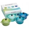 Lumarko Le Creuset keramikos rinkinys (4 maži puodai, 10x5 cm), vandenyno spalvos