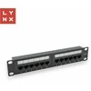 LYNX 10" komutacinė panelė, 12 prievadų, UTP Cat6, 50µ, neekranuota, juoda