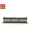LYNX 19" komutacinė panelė, 24 prievadų, STP Cat6a, 50µ, ekranuota, juoda