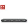 LYNX 19" komutacinė panelė, 24 prievadų, STP Cat6, 50µ, ekranuota, juoda