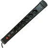 M-Cab SOCKET STRIP 6S PVC 1.5M 2U BK/SURGE AND OVERLOAD PROTECTION