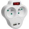 Gniazdko „Maclean“ maitinimo lizdas, 2 lizdų skirstytuvas su USB A/C 2.4A, E tipo, 2x16A, MCE336 E