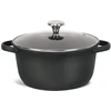 Maestro Puodas su dangčiu indukcija gaz 24cm 4.6L juoda MAESTRO MR-4027-24