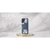 Dėklas Guess Grained Printed Flower Pattern MagSafe Apple iPhone 16 mėlynas