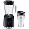 Braun stacionarus blenderis PowerBlend 1, 600 W, 1.5 l stiklinis ąsotis, butelis Smoothie2Go, juodas, JB1051BK