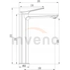 Invena Aukštas praustuvo maišytuvas Neri BU-01-W14-L vario sp.