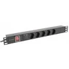 Lanberg stovo maitinimo blokas PDU 19" 1U 10A 5x Schuko 2m juodas C14
