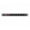 Lanberg stovo maitinimo blokas PDU 19" 1U 10A 6x Schuko 2m juodas C14