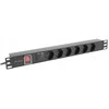 Lanberg stovo maitinimo blokas PDU 19" 1U 10A 6x Schuko 2m juodas C14