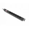 Lanberg stovo maitinimo blokas PDU 19" 1U 10A 6x Schuko 2m juodas C14