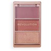 „Makeup Revolution Blush Icon“ matinių skaistalų paletė, šviesinamoji paletė „Aura Points Rose“, 11,5 g