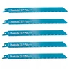 Makita Bi-Metal tiesinio pjūklo pjūkleliai metalui, 225 mm (10+12+14 TPI), 5 vnt. E-26294 Ašmenys skirti šioms medžiagoms: plienas, nerūdijantis plienas