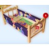 Malimas Medinė lova lėlėms 50 cm + patalynė