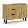 Top E Shop SCANDI 1D3S SLIM OAK ARTISAN CHEST OF DRAWERS
