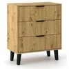 Top E Shop SCANDI 3S SLIM OAK ARTISAN CHEST OF DRAWERS
