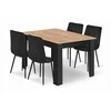 Valora Malys Group NP 120x80 Craft Juodas stalo + 4 LIBRA juodų kėdžių komplektas