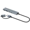 Manhattan 181075 pilkas USB šakotuvas su laidiniu adapteriu