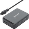 Įkroviklis Manhattan 4-Port GaN USB Power Delivery-Įkrovimo stotelė PD 3.1 Vier USB-C PD-Ports mit bis zu 140W pro Port 240 W Gesamtleistung juodas