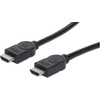 MANHATTAN didelės spartos HDMI kabelis su eternetu HEC, ARC, 3D, HDMI kištukas į kištuką, ekranuotas, Juodas, 7,5 m., 353274