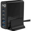 Manhattan „InLine®“ USB PD maitinimo šaltinis, GaN įkroviklis, 5 prievadų, USB-C + USB-A, 140 W, su ekranu
