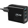 Įkroviklis Manhattan InLine® USB PD maitinimo šaltinis, kroviklis GaN, 3-Port, USB-C + USB-A, 65W, su wyświetlaczem