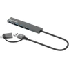 Manhattan Manheteno 4 prievadų USB 3.0 tipo C / A tipo kombinuotas šakotuvas, , Maitinamas autobusu, aliuminis, pilka erdvė, 181006