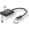 Intracom MANHATTAN USB-C prie ausinių lizdo adapteris USB-C kištukas iki 3,5 mm garso ir USB-C maitinimo tiekimo moterys Juodas