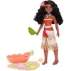 Mattel Disney „Ocean Friends“ princesė Moana, lėlė Moana su vėžliuku, formomis ir smėliu, 27 cm