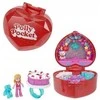 Mattel Polly Pocket kompaktiškas gimtadienio rinkinys su žiedu ir torto figūrėle