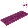 Laiptų kilimėliai, 20 vnt., 65x21x4 cm, violetiniai, stačiakampiai kraštai