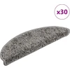 Laiptų kilimėliai, 30 vnt., pilki, 56x17x3 cm, pusapvaliai