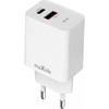 Maxlife MXTC-13-20AC PD QC įkroviklis 1x USB-C 1x USB 20W baltas