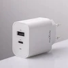 Maxlife MXTC-06-30AC PD QC įkroviklis 1x USB-C 1x USB 30W baltas + USB-C – USB-C laidas 60W