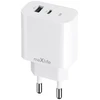 Maxlife MXTC-06-25AC PD QC įkroviklis 1x USB-C 1x USB 25W baltos spalvos