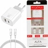 Maxximus Tinklo įkroviklis MX ALFA 20W PD+QC, USB-A+C + kabelis C/C 20W PD, baltos spalvos