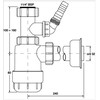 „McAlpine“ butelio sifonas 5/4'' DN32 žemas baltas (HC2WM-32)