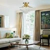 Mdeco lubinis šviestuvas ELM5191/4 TR MDECO glamour lubinis šviestuvas metalinis rėmas su aukso kristalais