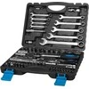 Mega Rinkinys 82 galvučių rinkinys 1/2", 1/4", 4-32 mm su plokščiu raktu 8-22 mm