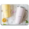 Mellow Yellow BUYDEEM termo puodelis su šiaudeliu 700 ml, modelis DS57, spalva rožinė