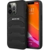 Mercedes Benz Apple iPhone 14 Pro Max Mercedes AMG odinis dėklas Debossed Lines (AMHCP14XGSEBK) juodos spalvos